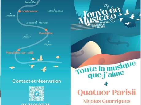 Festival l'Envolée musicale avec le Quatuor Parisii à Marcilhac-sur-célé