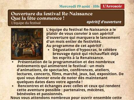 Ouverture du festival Re-Naissance à Figeac