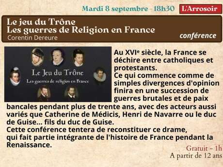 Festival Re-naissance à Figeac : Conférence, le jeu du Trône