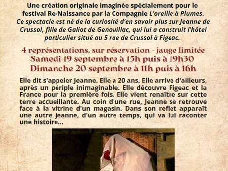 Festival Re-naissance : Le rêve de Jeanne, théâtre déambulatoire