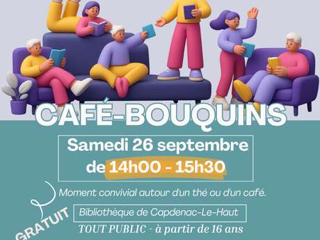 Café-bouquins à la bibliothèque de Capdenac-Le-Haut