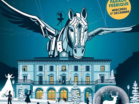 Décor de Noël sur le parvis de la mairie