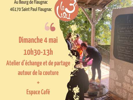 Espace café et atelier couture au 3ème Lieu