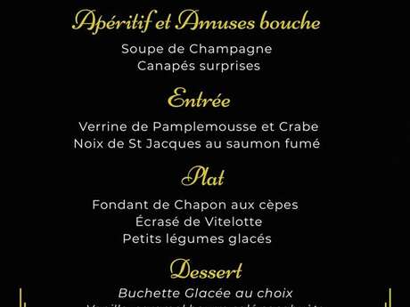 Menu du Nouvel An au Colibri