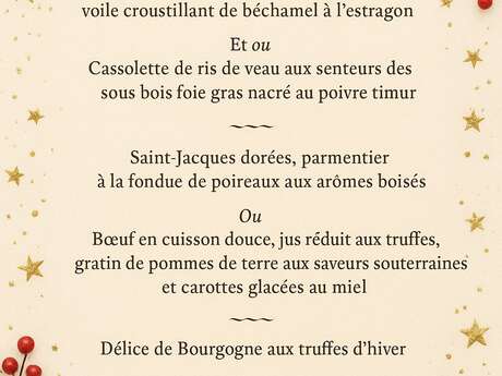 Menu Réveillon à emporter au Luz d'Olt