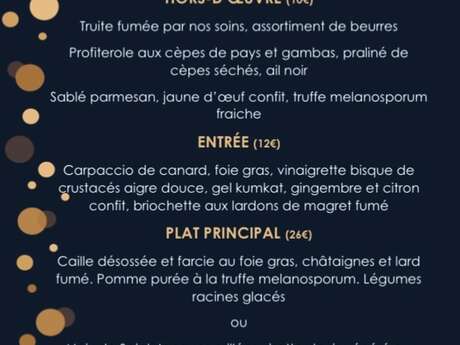 Menu de fêtes à emporter à Mandra Roulotte Fumante