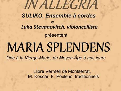 Concert de la chorale In Allegria : "Maria Splendens"