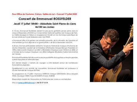 Concert de Emmanuel Rossfelder à l'Abbatiale des Junies