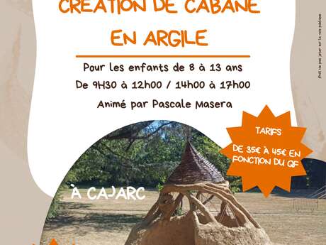 Stage création de cabane en argile à Cajarc