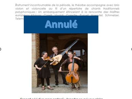 ANNULATION Concert polyphonique baroque, Trio E = mc2