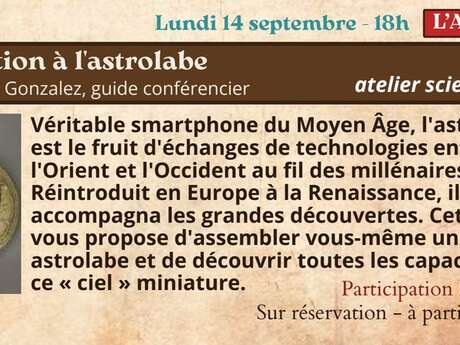 Festival Re-naissance à Figeac : atelier d'initiation à l'astrolabe