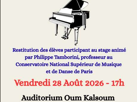 Concert de piano de fin de stage