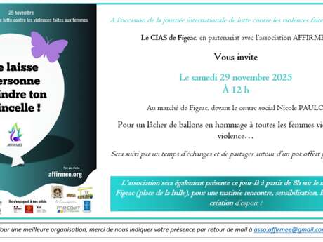 Lâcher de ballons en hommage aux femmes victimes de violence à Figeac