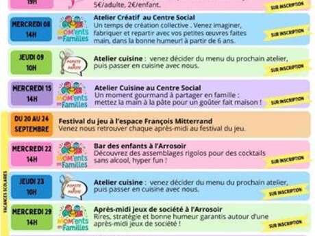Programme de la rentrée au centre social de Figeac