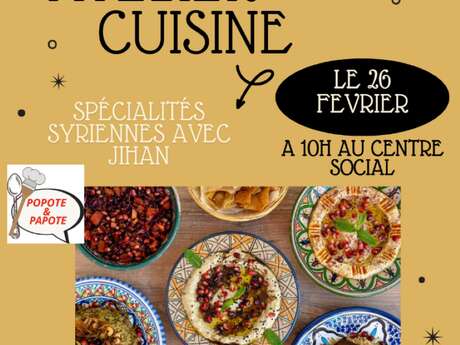 Atelier cuisine "Popote et Papote" à Figeac : spécialités syriennes