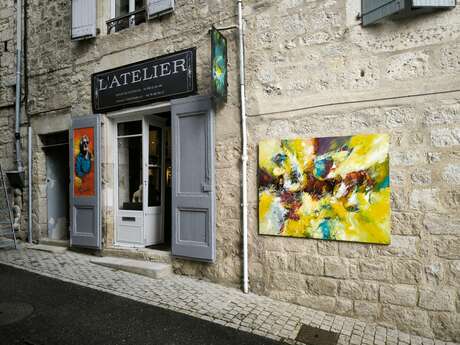 Vernissage de juillet à l'atelier de Pierre d'Huparlac (peinture) et d'Hugo (sculpture)