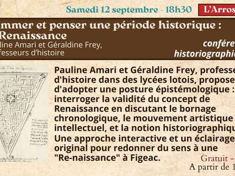 Festival Re-naissance à Figeac : conférence historiographique