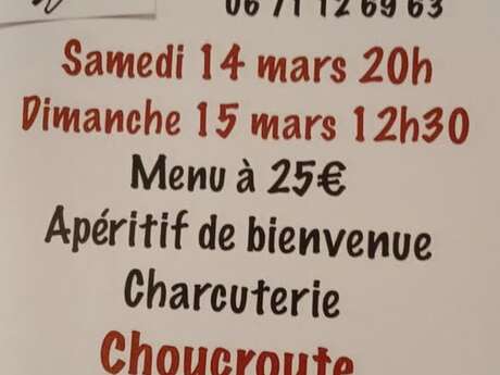 SOIR2E CHOUCROUTE AU MONTET