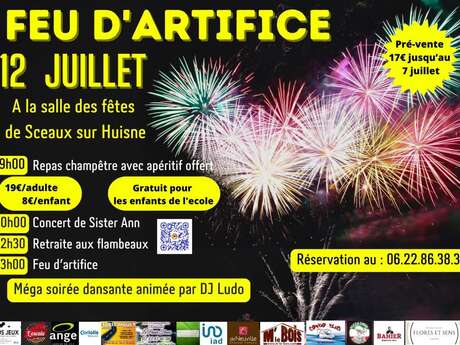 Repas champêtre, Concert, Retraite aux flambeaux et Feu d'artifice
