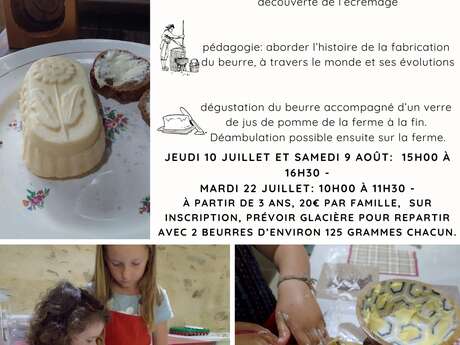 Atelier beurre à la Ferme aux 5 Chemins - Le Bourg-d'Iré