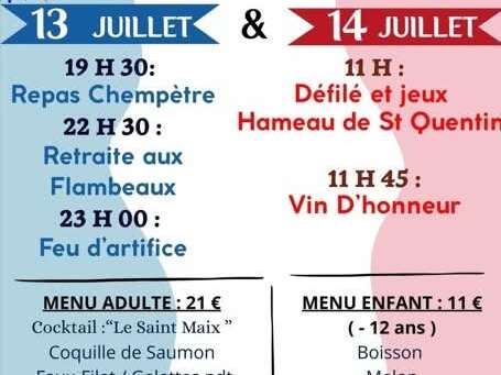 Fête nationale 13 et 14 juillet
