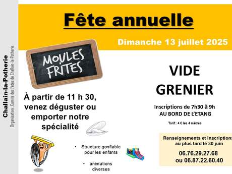 Vide-grenier et moules frites - Challain la Potherie