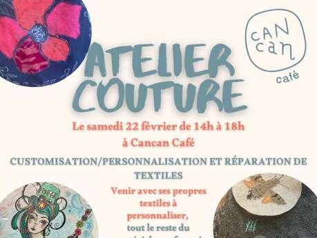 Atelier couture réparation, customisation et personnalisation de textiles