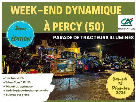 Défilé de tracteurs illuminés