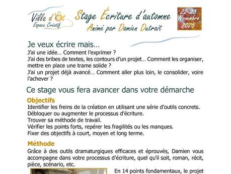 Stage Ecriture d'automne
