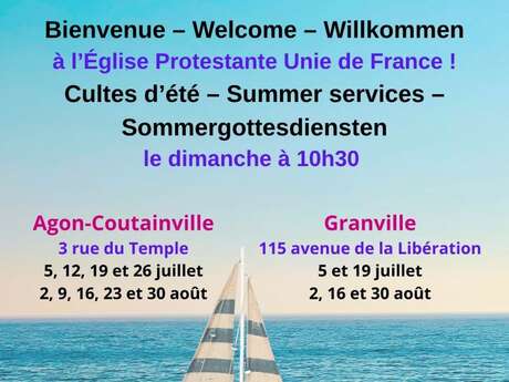 Cultes d'été de l'Eglise Protestante Unie de France (EPUdF) à Granville