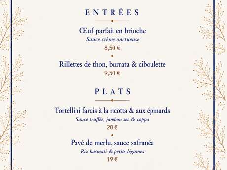 Menu du weekend