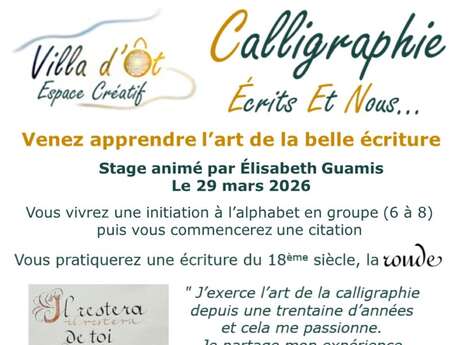 Calligraphie à la Villa d'Ôt