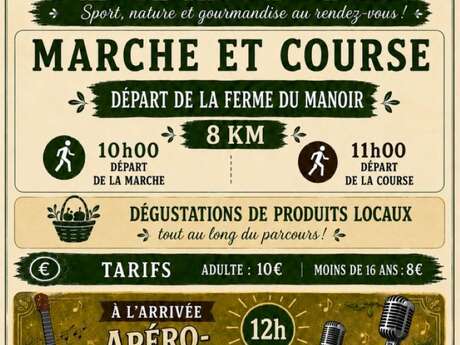 Trail et balade gourmande du Manoir : course et marche de 8 km