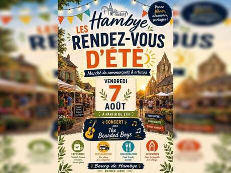 Les rendez-vous d'été - marché de commerçants et artisans + concert + exposition