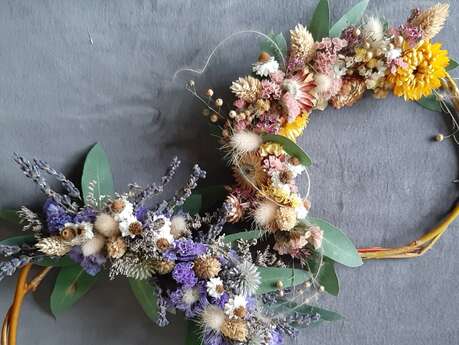 Atelier couronne de fleurs séchées