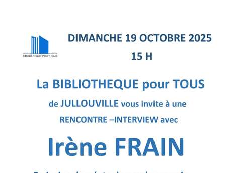 Rencontre Interview Dédicace d'Irène FRAIN