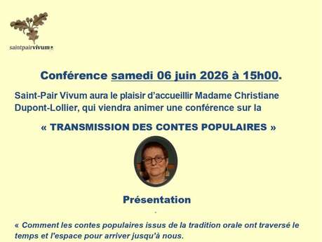 Conférence sur la Transmission des contes populaires