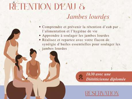 Atelier avec une diet : rétention d'eau et jambes lourdes