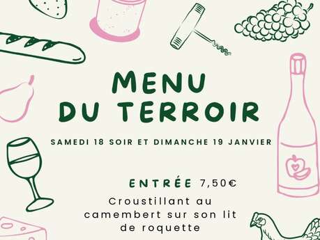 Menu du terroir au restaurant Les Pins