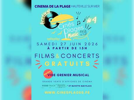 Cinés Plages Music : films, concerts, vide-greniers musical & grande vente d'affiches de cinéma