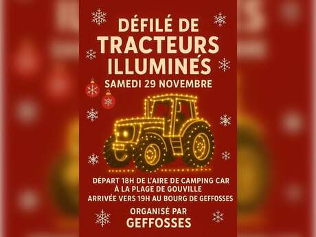 Défilé de tracteurs illuminés