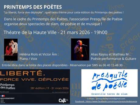 Printemps des Poètes - Spectacle musical et poétique