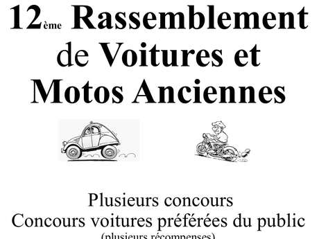 Rassemblement de voitures et motos anciennes