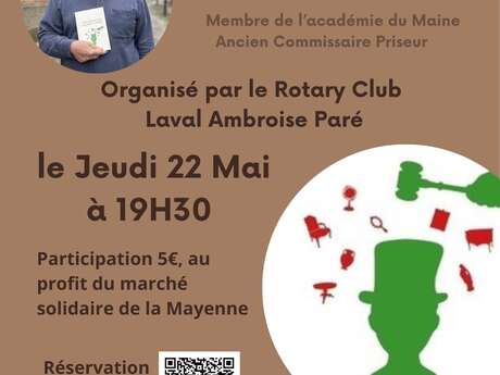 Conférence dédicace de Bruno Hiret "Petites Histoires Vraies de la Brocante et des Enchères"