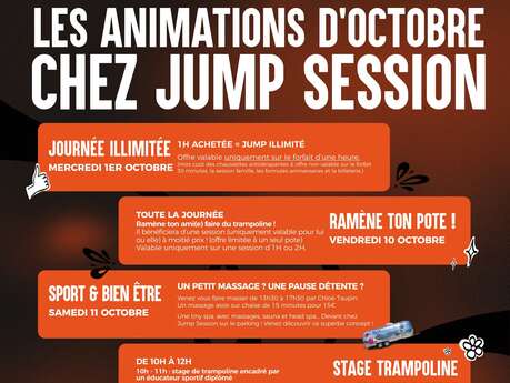 Les animations d'octobre chez Jump Session