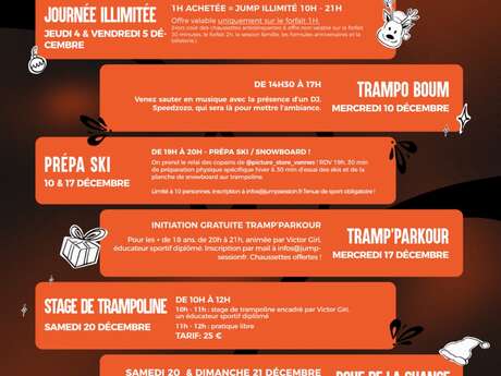 Les animations de décembre chez Jump Session