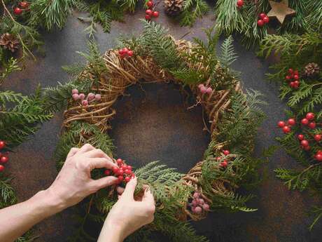 Fabrication d’une couronne de Noël végétale