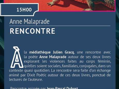 Festival "Et Dire Et Ouïssance" - Rencontre avec la poète Anne Malaprade