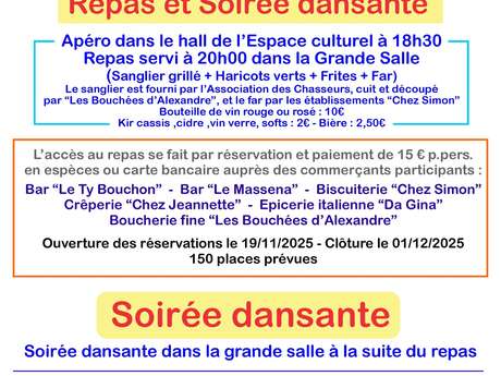 Téléthon 2025 : Repas et Soirée dansante