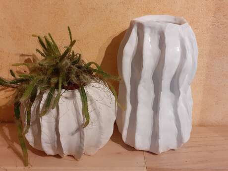 Atelier poterie vase en pâte Creall